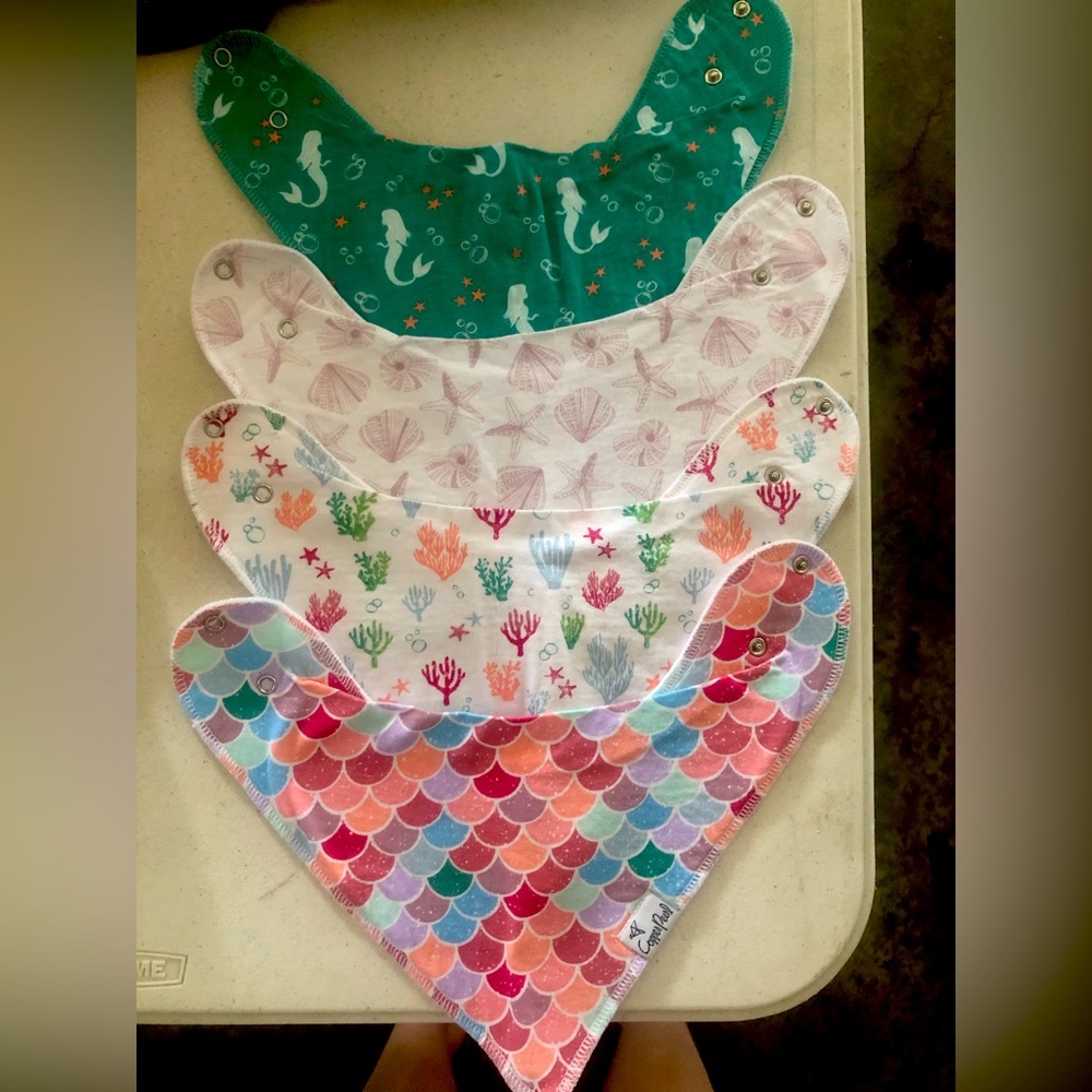 Copper and Pearl Bibs ~ mermaid series